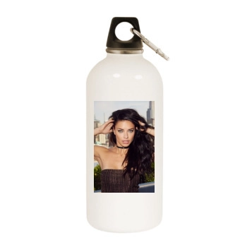 Adriana Lima White Water Bottle With Carabiner