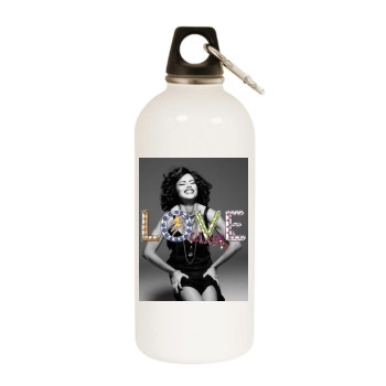 Adriana Lima White Water Bottle With Carabiner