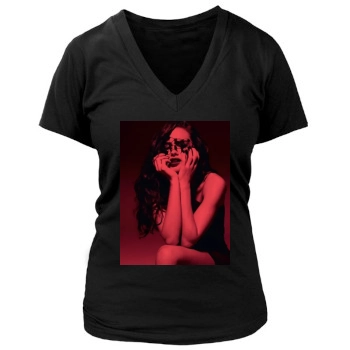 Adriana Lima Women's Deep V-Neck TShirt