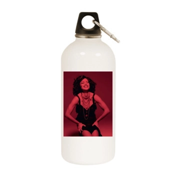 Adriana Lima White Water Bottle With Carabiner