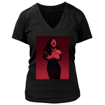 Adriana Lima Women's Deep V-Neck TShirt