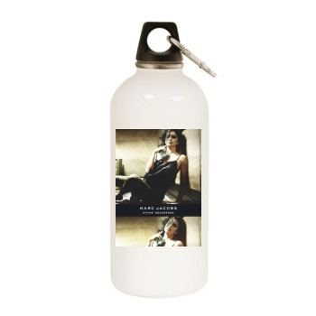 Adriana Lima White Water Bottle With Carabiner