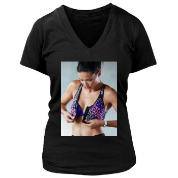 Adriana Lima Women's Deep V-Neck TShirt