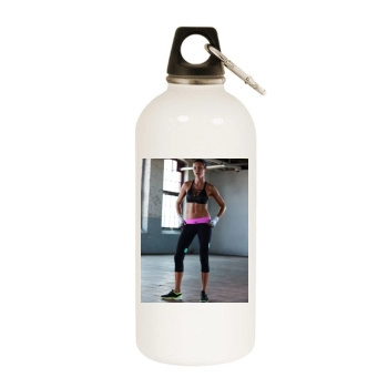 Adriana Lima White Water Bottle With Carabiner