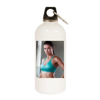 Adriana Lima White Water Bottle With Carabiner