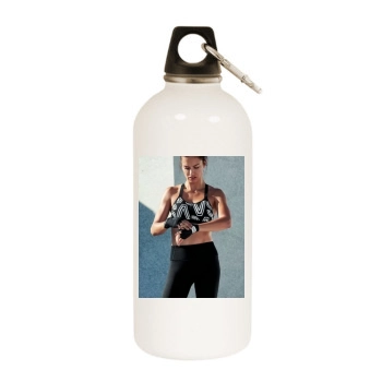 Adriana Lima White Water Bottle With Carabiner