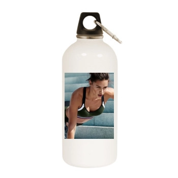 Adriana Lima White Water Bottle With Carabiner