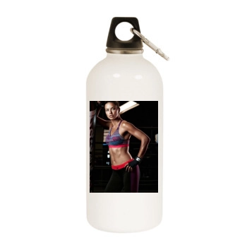 Adriana Lima White Water Bottle With Carabiner