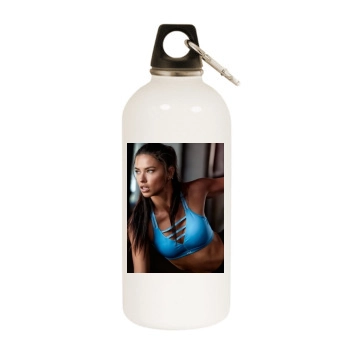 Adriana Lima White Water Bottle With Carabiner