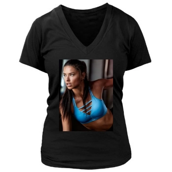 Adriana Lima Women's Deep V-Neck TShirt