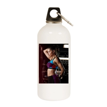 Adriana Lima White Water Bottle With Carabiner