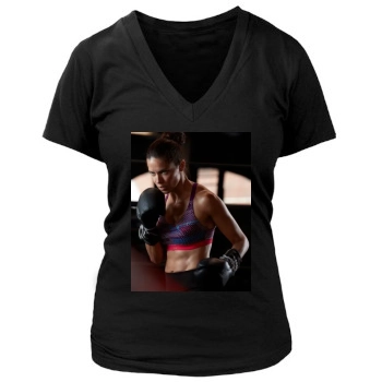 Adriana Lima Women's Deep V-Neck TShirt