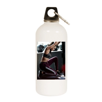 Adriana Lima White Water Bottle With Carabiner