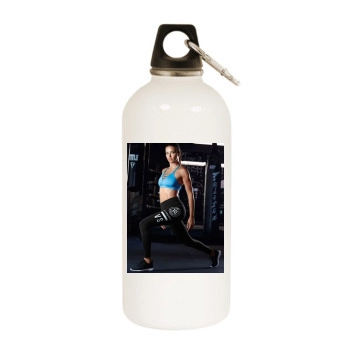 Adriana Lima White Water Bottle With Carabiner