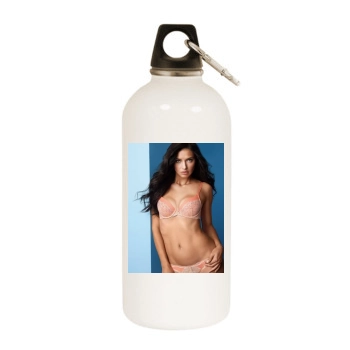 Adriana Lima White Water Bottle With Carabiner