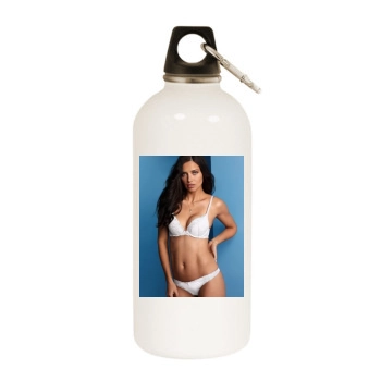 Adriana Lima White Water Bottle With Carabiner