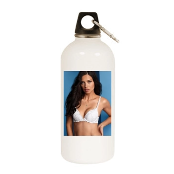 Adriana Lima White Water Bottle With Carabiner