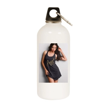 Adriana Lima White Water Bottle With Carabiner