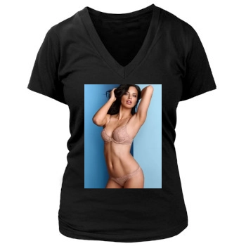 Adriana Lima Women's Deep V-Neck TShirt