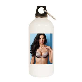 Adriana Lima White Water Bottle With Carabiner