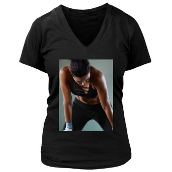 Adriana Lima Women's Deep V-Neck TShirt