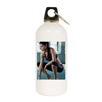 Adriana Lima White Water Bottle With Carabiner