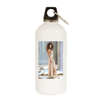 Adriana Lima White Water Bottle With Carabiner