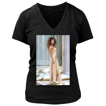 Adriana Lima Women's Deep V-Neck TShirt