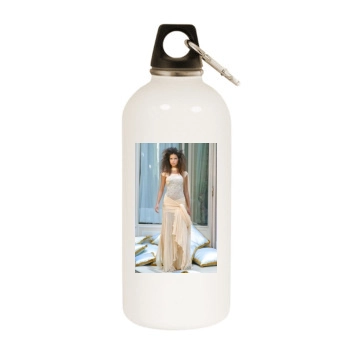 Adriana Lima White Water Bottle With Carabiner