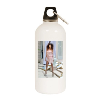 Adriana Lima White Water Bottle With Carabiner