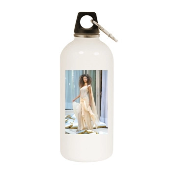 Adriana Lima White Water Bottle With Carabiner