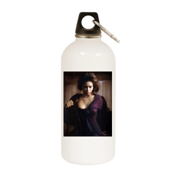 Adriana Lima White Water Bottle With Carabiner