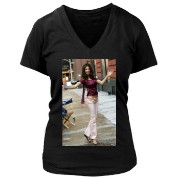 Adriana Lima Women's Deep V-Neck TShirt