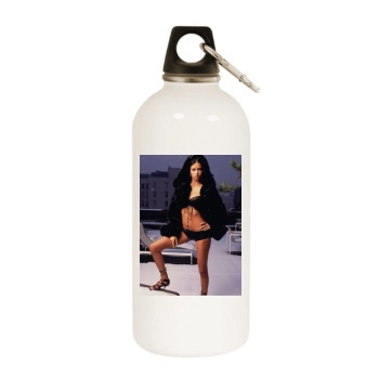 Adriana Lima White Water Bottle With Carabiner