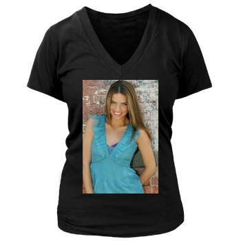 Adriana Lima Women's Deep V-Neck TShirt