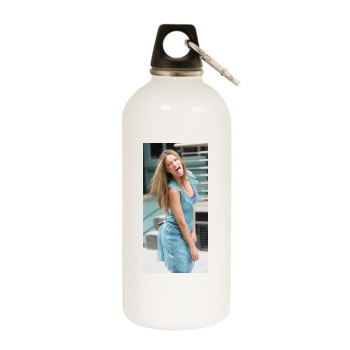 Adriana Lima White Water Bottle With Carabiner