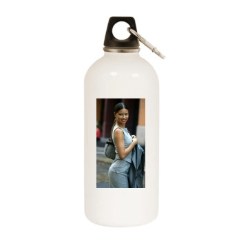 Adriana Lima White Water Bottle With Carabiner