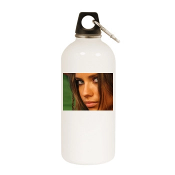 Adriana Lima White Water Bottle With Carabiner