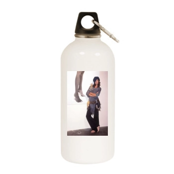 Adriana Lima White Water Bottle With Carabiner