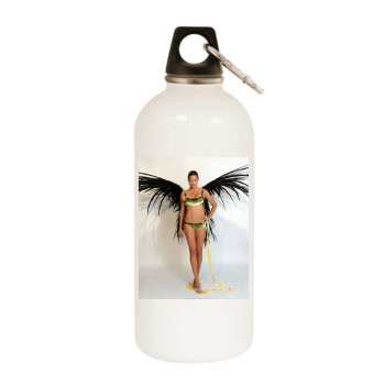 Adriana Lima White Water Bottle With Carabiner