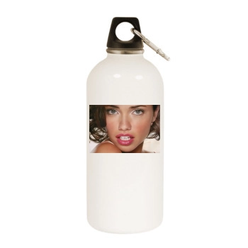 Adriana Lima White Water Bottle With Carabiner