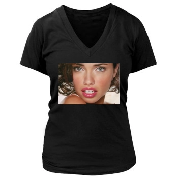 Adriana Lima Women's Deep V-Neck TShirt