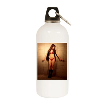 Krista Allen White Water Bottle With Carabiner