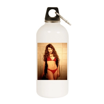 Krista Allen White Water Bottle With Carabiner