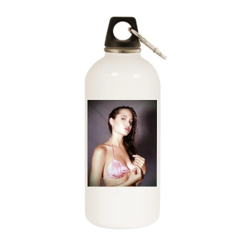 Angelina Jolie White Water Bottle With Carabiner