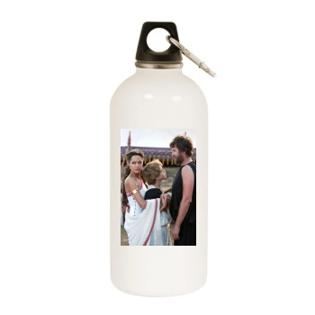 Angelina Jolie White Water Bottle With Carabiner