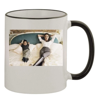 Angelina Jolie 11oz Colored Rim & Handle Mug