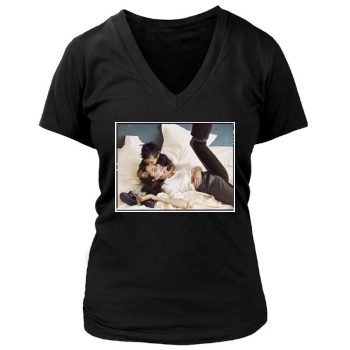 Angelina Jolie Women's Deep V-Neck TShirt