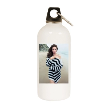 Angelina Jolie White Water Bottle With Carabiner