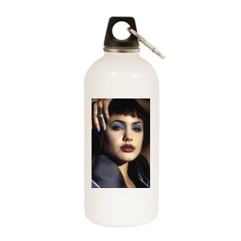 Angelina Jolie White Water Bottle With Carabiner